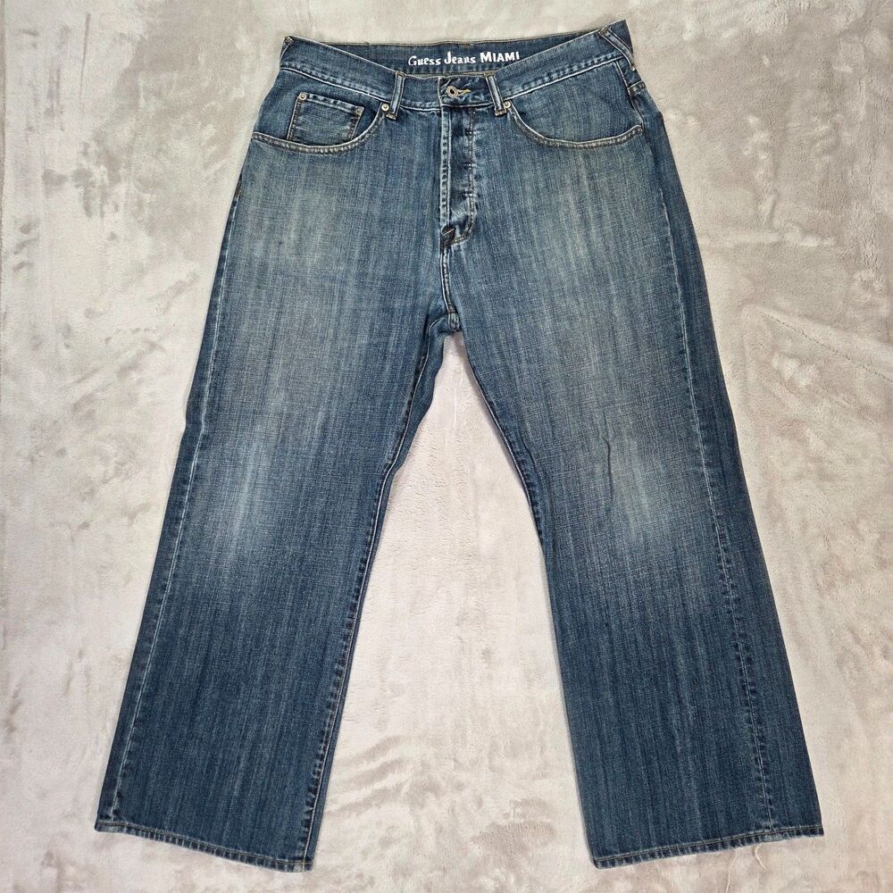 Y2K Guess Jeans Miami Loose Straight Button Fly Vintage 36x30